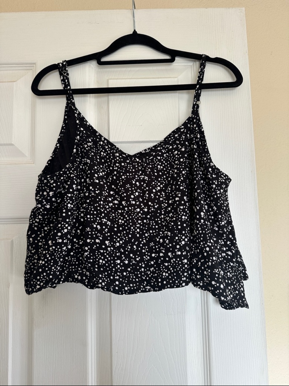 Angie Black Spotted Satin-Look Cami